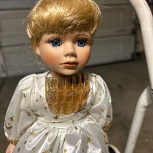 Gold and White Starry Kids Doll